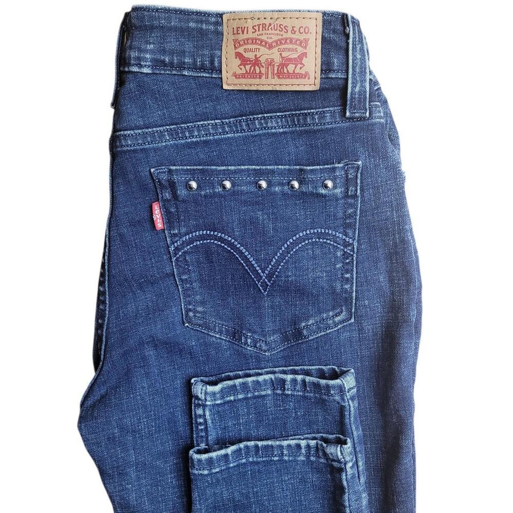 Levis 535 Skinny Jeans Studded Back Mid-Low Rise Fit Size 30"
